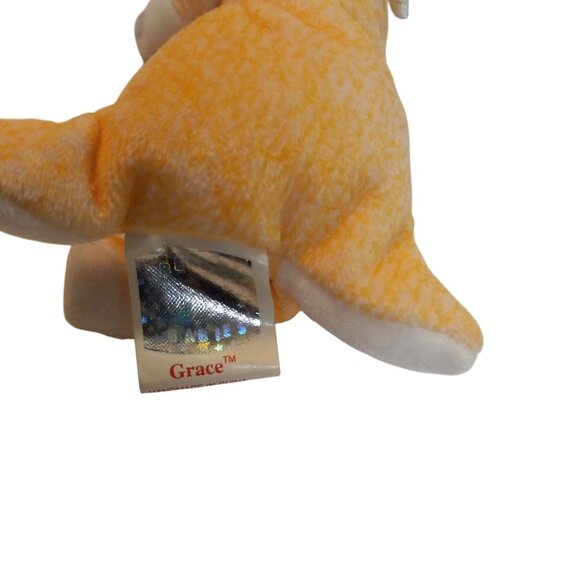 Ty Basket Beanies Rabbit Grace Yellow Bunny Plush Toy Hanging NEW - Picture 5 of 5